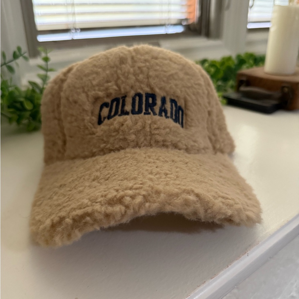 Tan Fleece Teddy Colorado Cap